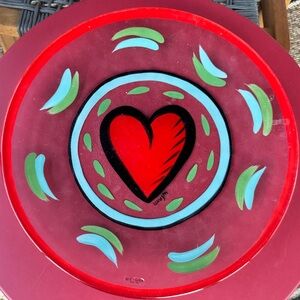 Kosta Boda Red Heart platter 13”